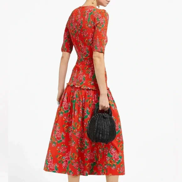 RHODE Zola Smocked Midi Dress - Picture 2 of 7